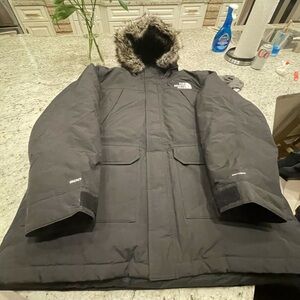 NORTH FACE DOWN MCMURDO 600 HYVENT PARKA MENS XXL BLACK NEW FOR COLD PTP 29